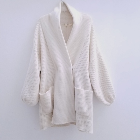 Anthropologie Jackets & Blazers - Rare Anthro Moth Waffle Alpaca Ivory Sweater Coat